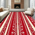 thumbnail image 1 of Ultra Soft Area Rug, Festive Striped Swirling Stars Christmas Elegance, Non Slip, Stain Resistant, Washable Area Rugs for Living Room, Bedroom(Red, 4X6), 1 of 8