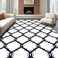 thumbnail image 1 of ODIKA 4x6 Machine Washable Non-Slip Area Rug, Lattice Trellis Cotton Floor Farmhouse Ultra Soft Rug, None, 544884, 1 of 7