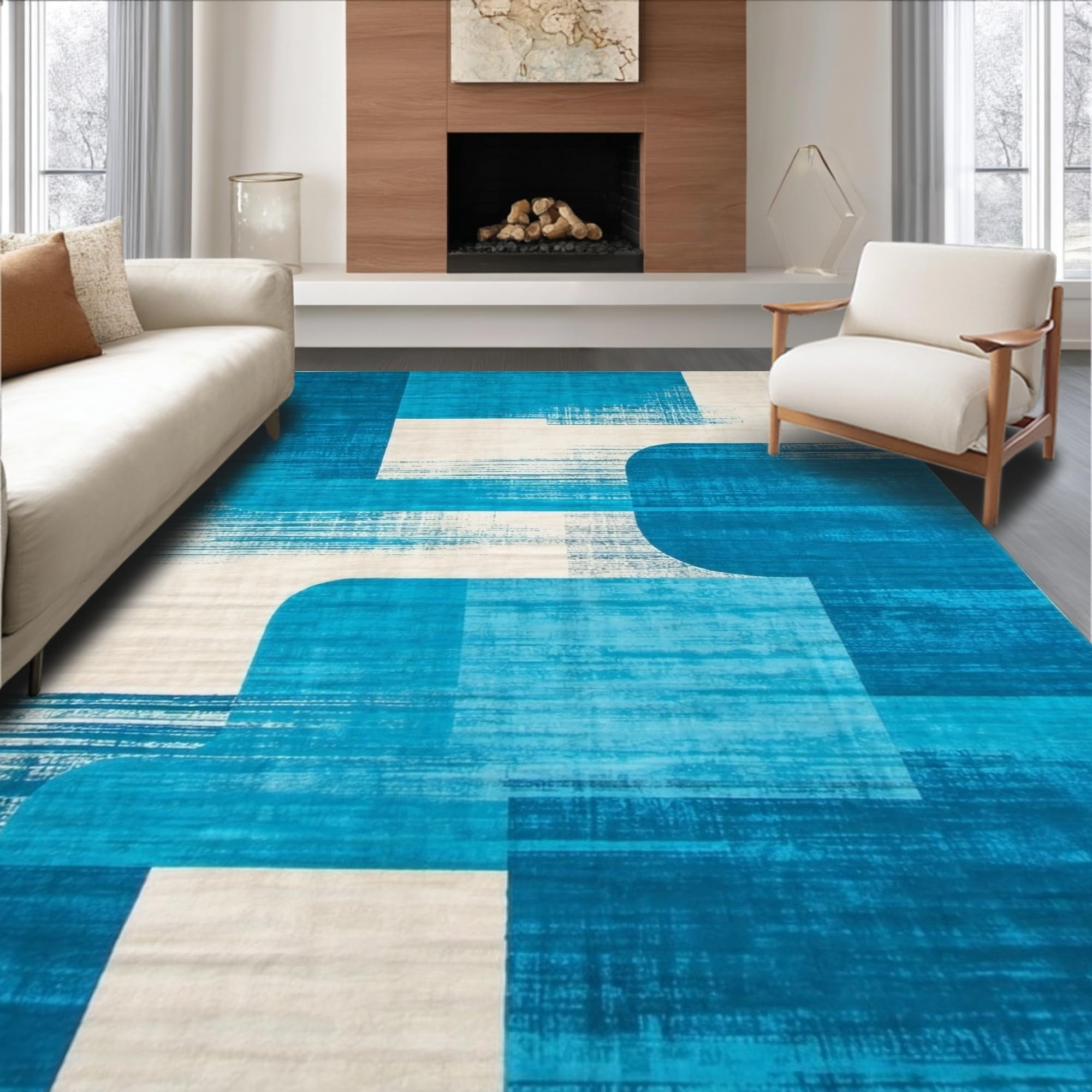 ODIKA Ultra Soft Area Rug 4x6, Non Slip, Stain Resistant, Washable Area ...
