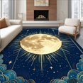 thumbnail image 1 of Ultra Soft Area Rug, Charming Whimsical Celestial, Non Slip, Stain Resistant, Washable Area Rugs for Living Room, Bedroom(Gold, 4X6), 1 of 8