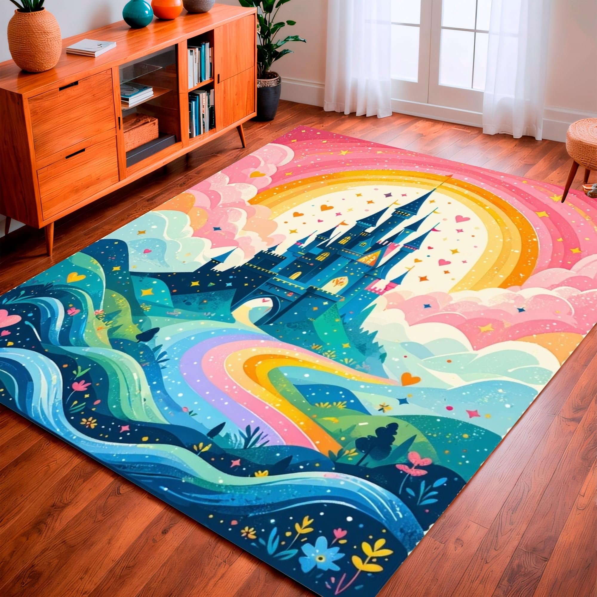 ODIKA Ultra Soft Area Rug 4x6, Non Slip, Stain Resistant, Washable Area ...