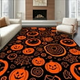 thumbnail image 1 of Ultra Soft Area Rug, Halloween Haunt Spooky Spiderweb & Pumpkin Patch, Non Slip, Stain Resistant, Washable Area Rugs for Living Room, Bedroom(Black, 4X6), 1 of 8
