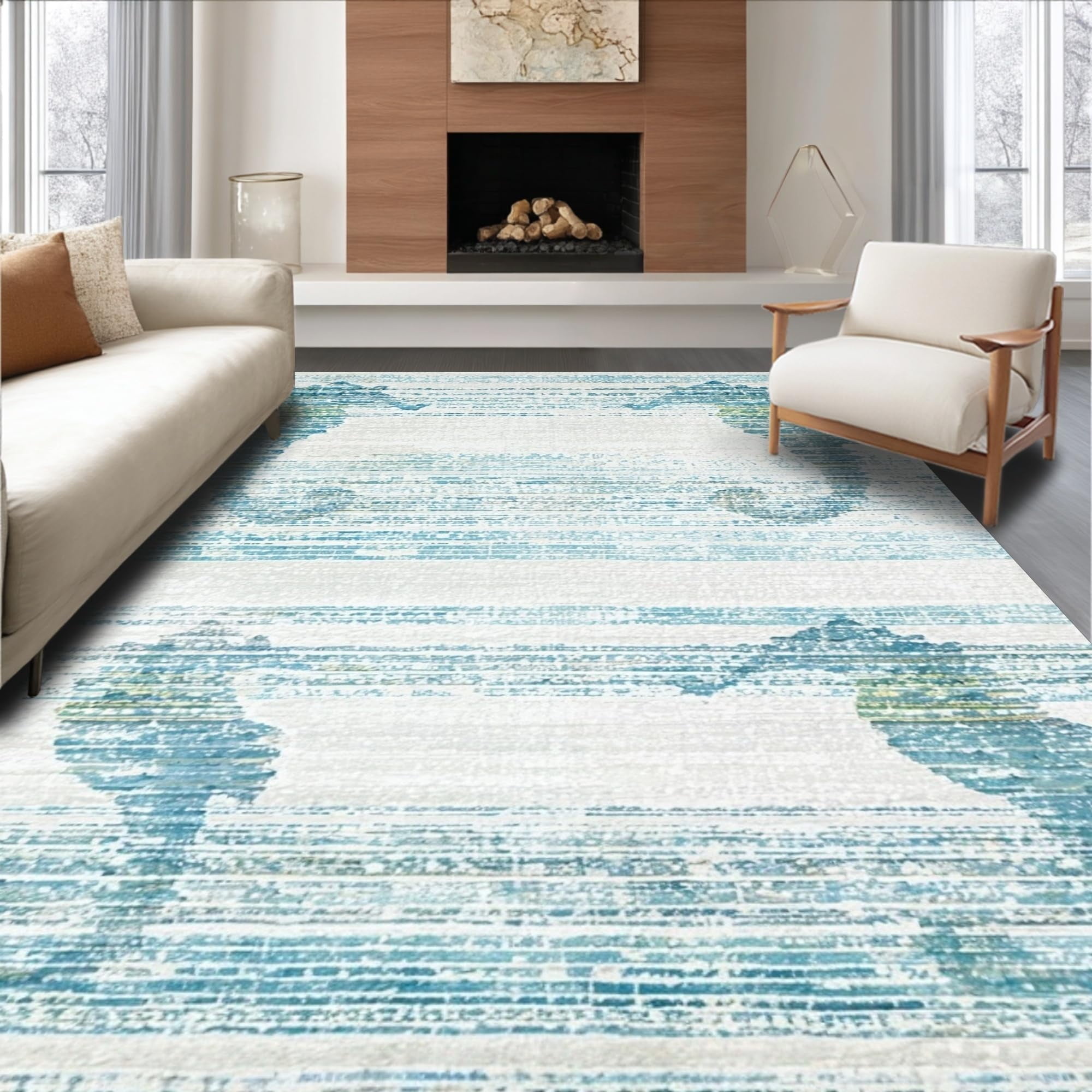 ODIKA Ultra Soft Area Rug 4x6, Non Slip, Stain Resistant, Washable Area ...
