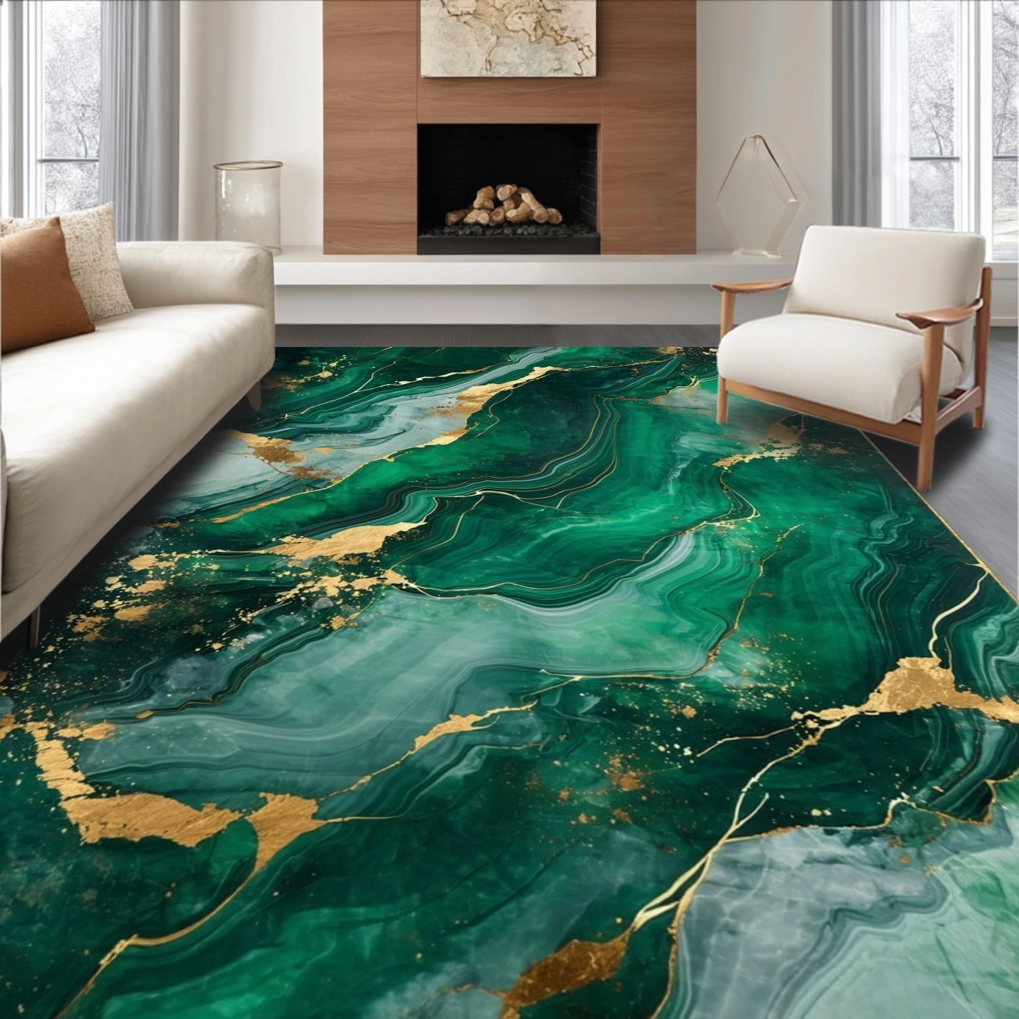 ODIKA Ultra Soft Area Rug 4x6, Non Slip, Stain Resistant, Washable Area ...