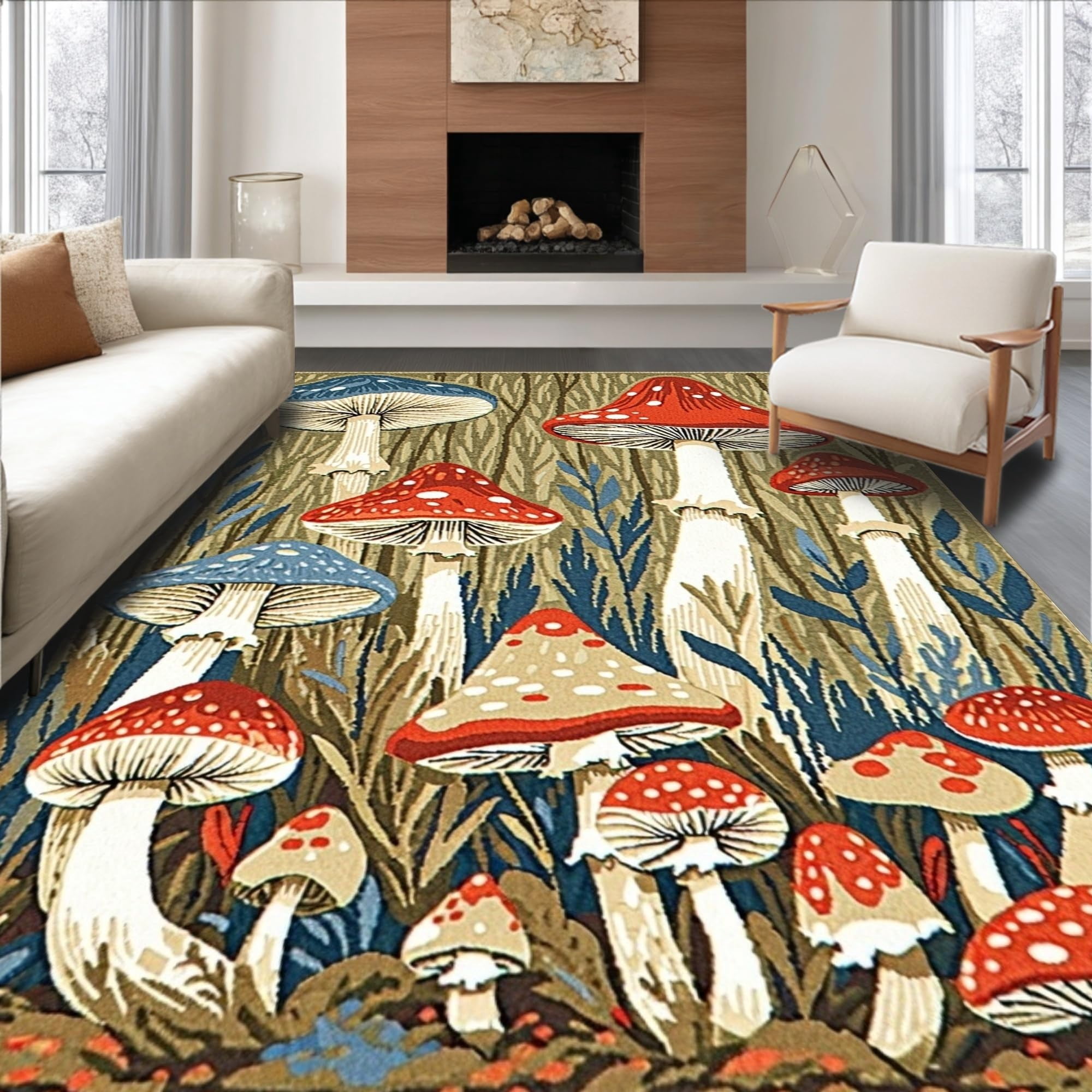 ODIKA Ultra Soft Area Rug 4x6, Non Slip, Stain Resistant, Washable Area ...