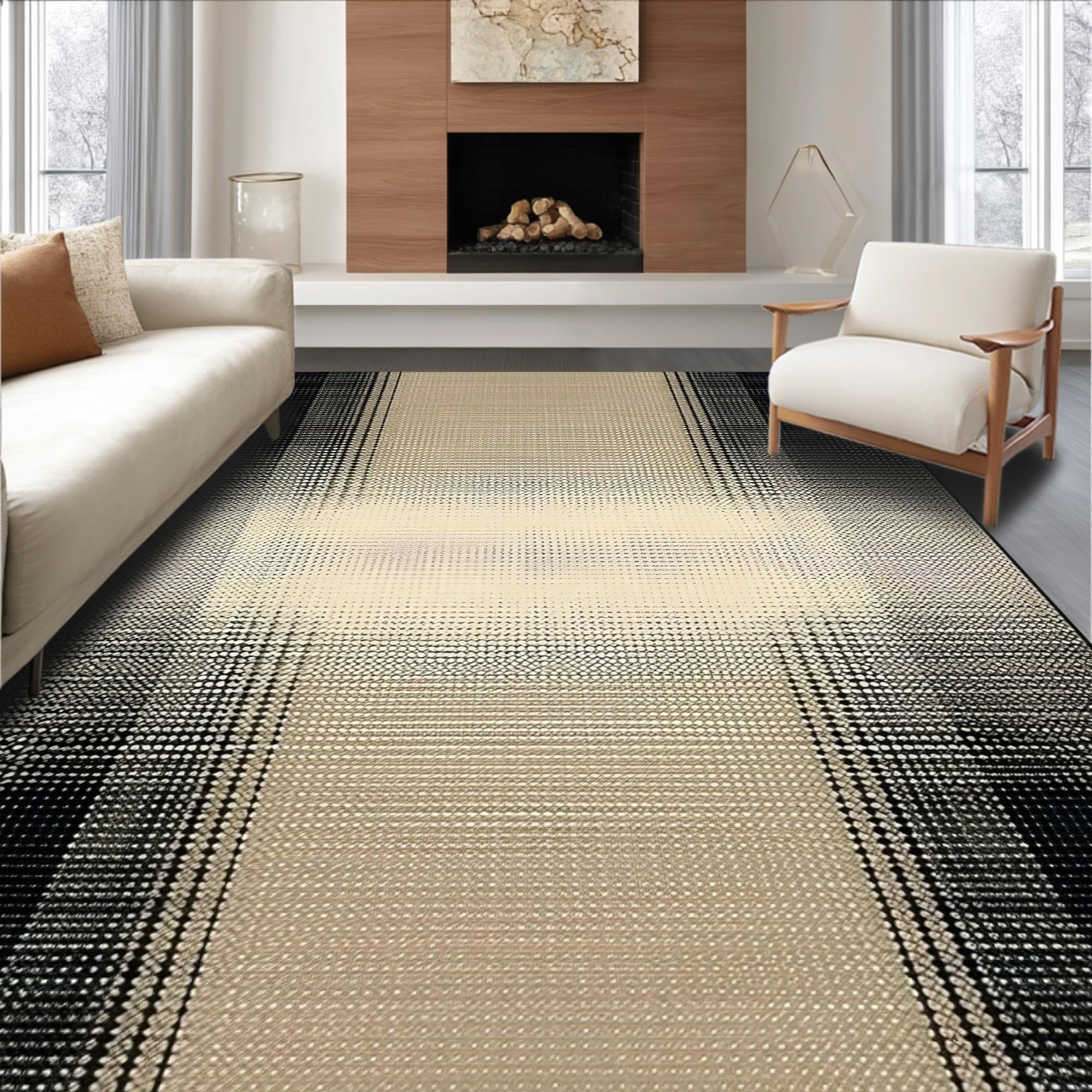 ODIKA Ultra Soft Area Rug 4x6, Non Slip, Stain Resistant, Washable Area ...