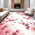 thumbnail image 1 of Ultra Soft Area Rug, Rustic Springtime Floral Charm, Non Slip, Stain Resistant, Washable Area Rugs for Living Room, Bedroom(Pink, 4X6), 1 of 8