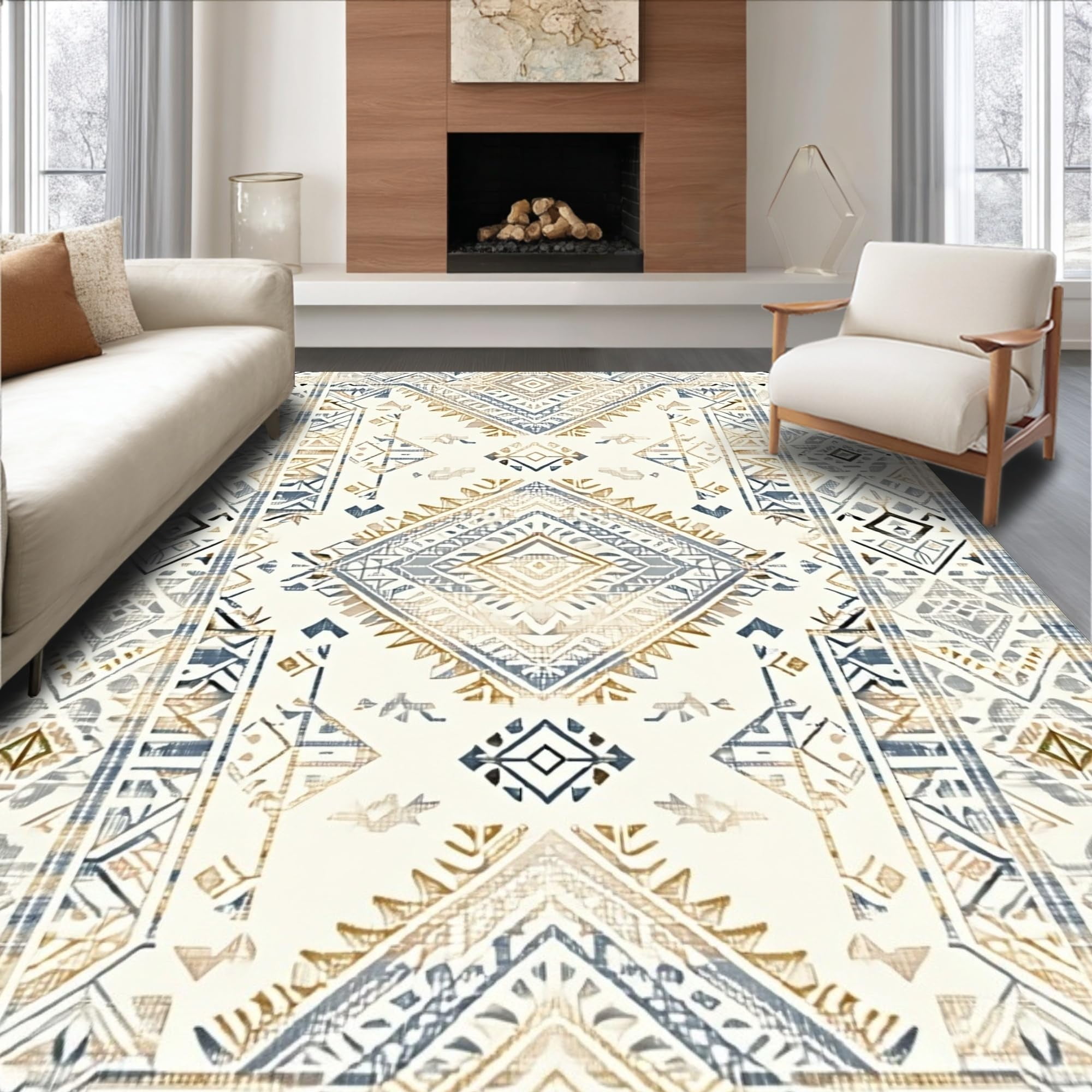 ODIKA Ultra Soft Area Rug 4x6, Non Slip, Stain Resistant, Washable Area ...