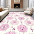 thumbnail image 1 of ODIKA 4x6 Machine Washable Non-Slip Area Rug, Preppy Petal Mosaic with Interlocking Starburst Blooms and Subtle Leaf Trails Ultra Soft Rug, None, 552527, 1 of 7