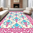 thumbnail image 1 of ODIKA 4x6 Machine Washable Non-Slip Area Rug, Rococo Fleur De Interlocking Tapestry Design Ultra Soft Rug, None, 577777, 1 of 7
