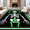 thumbnail image 1 of ODIKA 4x6 Machine Washable Non-Slip Area Rug, Spooky Skeletal Figure Halloween Bathroom Ultra Soft Rug, None, 514490, 1 of 7