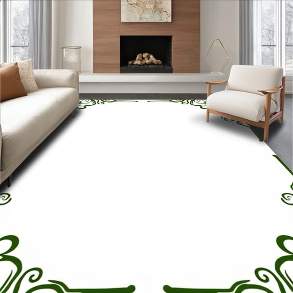 ODIKA 5x7 Machine Washable Non-Slip Area Rug, Art Nouveau Ivy Scrollwork with Whimsical Floral Detailing Ultra Soft Rug, None, 561530