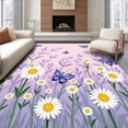 thumbnail image 1 of ODIKA 5x7 Machine Washable Non-Slip Area Rug, Enchanted Meadow Whimsical Daisy Wildflower Ultra Soft Rug, None, 552548, 1 of 7