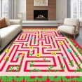 thumbnail image 1 of ODIKA 5x7 Machine Washable Non-Slip Area Rug, Interactive Alphabet Garden Maze with Nature Motifs and Numbered Trails Ultra Soft Rug, None, 693052, 1 of 7