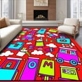 thumbnail image 1 of ODIKA 5x7 Machine Washable Non-Slip Area Rug, Joyful Reading Readiness Scholastic Activity Floor Ultra Soft Rug, None, 692682, 1 of 7