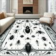 thumbnail image 1 of Ultra Soft Area Rug, Gothic Inspired Bug Print with Intricate and Shapes, Non Slip, Stain Resistant, Washable Area Rugs for Living Room, Bedroom(Black, 5X7), 1 of 8