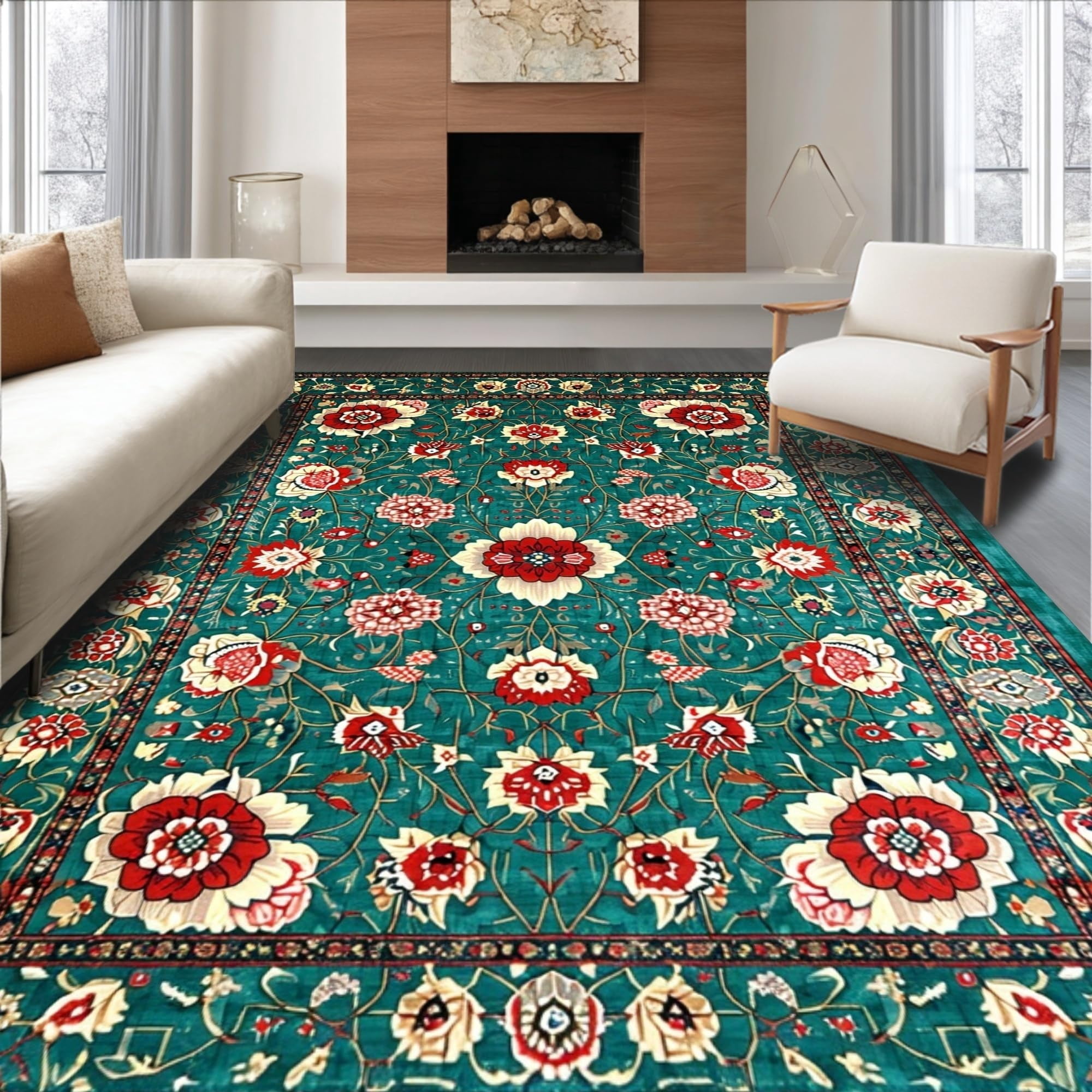 ODIKA Ultra Soft Area Rug 5x7, Non Slip, Stain Resistant, Washable Area ...