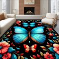 thumbnail image 1 of Ultra Soft Area Rug, Bold Butterfly Blooms, Non Slip, Stain Resistant, Washable Area Rugs for Living Room, Bedroom(Red, 5X7), 1 of 8