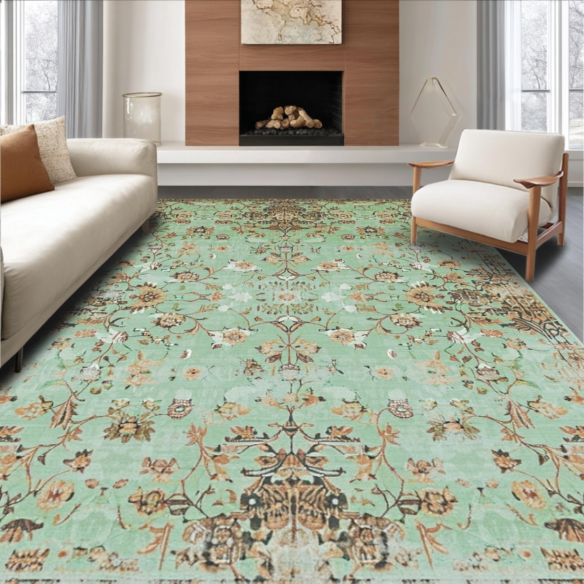 Tiled Rugs ODIKA Ultra Soft Area Rug 5x7, Non Slip, Stain Resistant, Washable Area ...