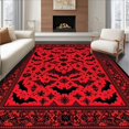 thumbnail image 1 of Ultra Soft Area Rug, Mysterious Vibrant Bat Imagery, Non Slip, Stain Resistant, Washable Area Rugs for Living Room, Bedroom(Red, 5X7), 1 of 8
