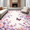 thumbnail image 1 of Ultra Soft Area Rug, Vibrant Dreamy Floral Arrangement, Non Slip, Stain Resistant, Washable Area Rugs for Living Room, Bedroom(Pink, 5X7), 1 of 8