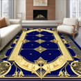 thumbnail image 1 of Ultra Soft Area Rug, Vibrant Geometric Navy Motif, Non Slip, Stain Resistant, Washable Area Rugs for Living Room, Bedroom(Blue, 5X7), 1 of 8