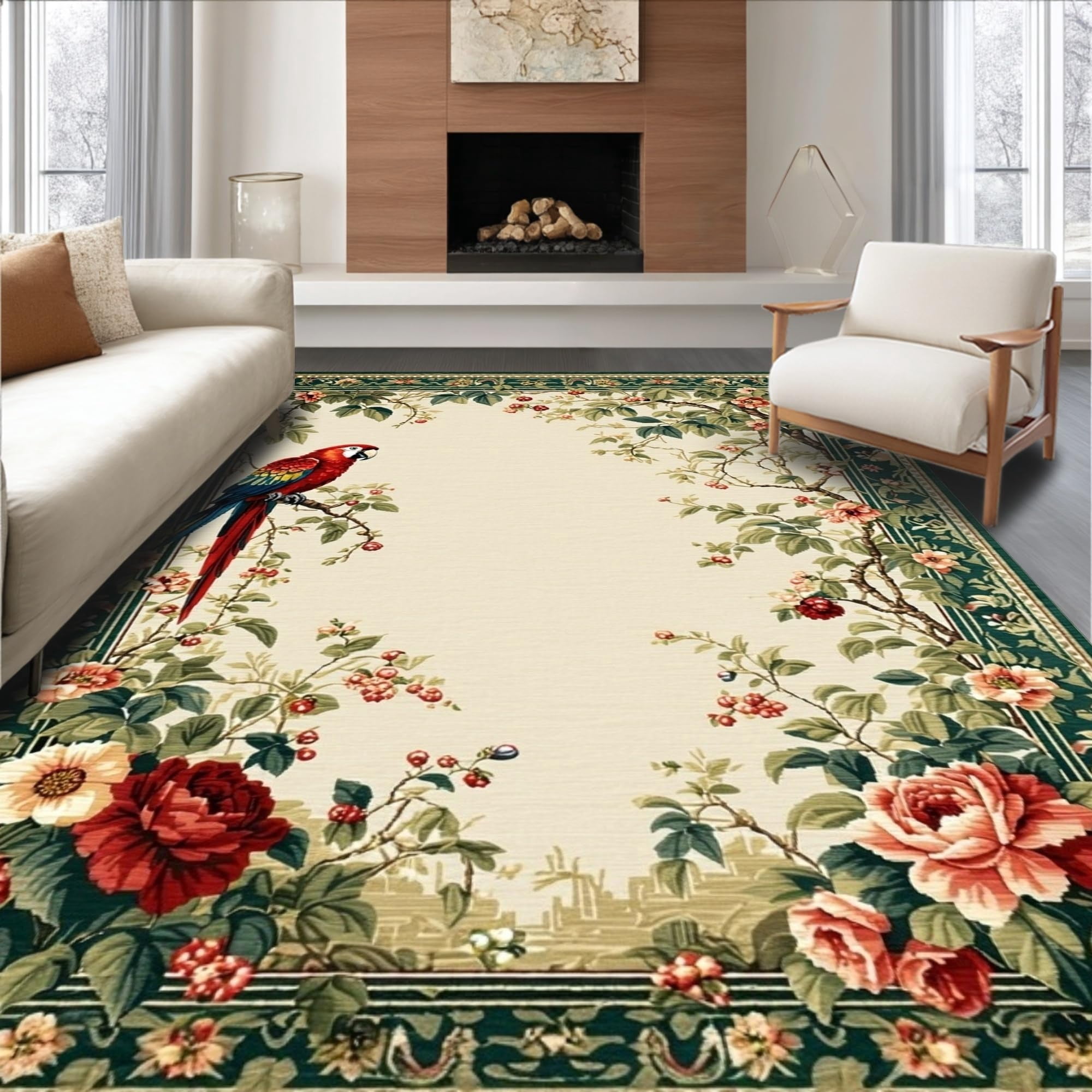 Parros Rugs ODIKA Ultra Soft Area Rug 5x7, Non Slip, Stain Resistant, Washable Area ...