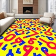 thumbnail image 1 of ODIKA 6 Machine Washable Non-Slip Area Rug, Playful Numbers and Letters Carnival with Abstract Confetti Motif Ultra Soft Rug, None, 699440, 1 of 7