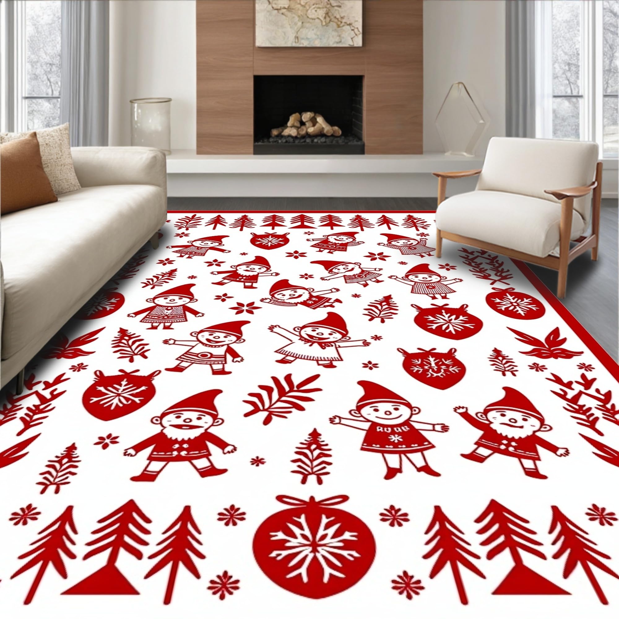 ODIKA Ultra Soft Area Rug 6x9, Jolly Winter Restroom Kit Featuring ...