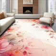 thumbnail image 1 of Ultra Soft Area Rug, Abstract Watercolor Floral Design with Blended Pink and Coral Hues, Non Slip, Stain Resistant, Washable Area Rugs for Living Room, Bedroom(Rose, 6X9), 1 of 8