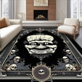 thumbnail image 1 of Ultra Soft Area Rug, Elegant Dark Themed Decorative Accent, Non Slip, Stain Resistant, Washable Area Rugs for Living Room, Bedroom(Black, 6X9), 1 of 8
