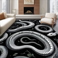 thumbnail image 1 of Ultra Soft Area Rug, Striking Geometric Snake Illustration, Non Slip, Stain Resistant, Washable Area Rugs for Living Room, Bedroom(Black, 6X9), 1 of 8