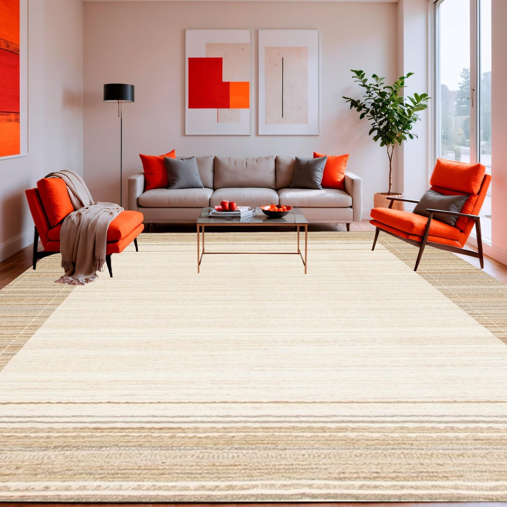 ODIKA Ultra Soft Area Rug 6x9, Non Slip, Stain Resistant, Washable Area ...