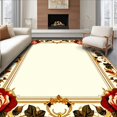 thumbnail image 1 of Ultra Soft Area Rug, Embroidered Rose Pink, Non Slip, Stain Resistant, Washable Area Rugs for Living Room, Bedroom(Beige, 6X9), 1 of 8