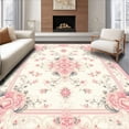 thumbnail image 1 of Ultra Soft Area Rug, Silk Runner, Non Slip, Stain Resistant, Washable Area Rugs for Living Room, Bedroom(Ivory, 6X9), 1 of 8