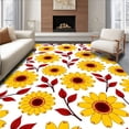 thumbnail image 1 of ODIKA 6x9 Machine Washable Non-Slip Area Rug, Retro Meadowburst Sunflower Mosaic with Playful Abstract Flora Ultra Soft Rug, None, 511452, 1 of 7
