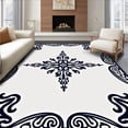 thumbnail image 1 of ODIKA 6x9 Machine Washable Non-Slip Area Rug, Timeless Bordered Damask Floral Scroll Symmetrical Artistic Ultra Soft Rug, None, 551024, 1 of 7