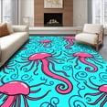 thumbnail image 1 of ODIKA 6x9 Machine Washable Non-Slip Area Rug, Whimsical Seahorse Carousel with Dancing Jellyfish Motifs Ultra Soft Rug, None, 728804, 1 of 7