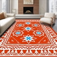 thumbnail image 1 of ODIKA 6x9 Machine Washable Non-Slip Area Rug, Winter Charm Frosted Motif Yarn Hook Embroidery Ultra Soft Rug, None, 626677, 1 of 7