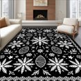thumbnail image 1 of ODIKA 6x9 Machine Washable Non-Slip Area Rug, Winter Wonderland Pinecone and Snowflake Hooked Design Ultra Soft Rug, None, 649637, 1 of 7