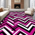 thumbnail image 1 of ODIKA 8 Machine Washable Non-Slip Area Rug, Chevron Zigzag Entry with Bold Contrasting Lines Ultra Soft Rug, None, 593504, 1 of 7