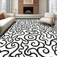 thumbnail image 1 of Ultra Soft Area Rug, Enchanted Viper Coil Design Runner, Non Slip, Stain Resistant, Washable Area Rugs for Living Room, Bedroom(Black, 8), 1 of 8