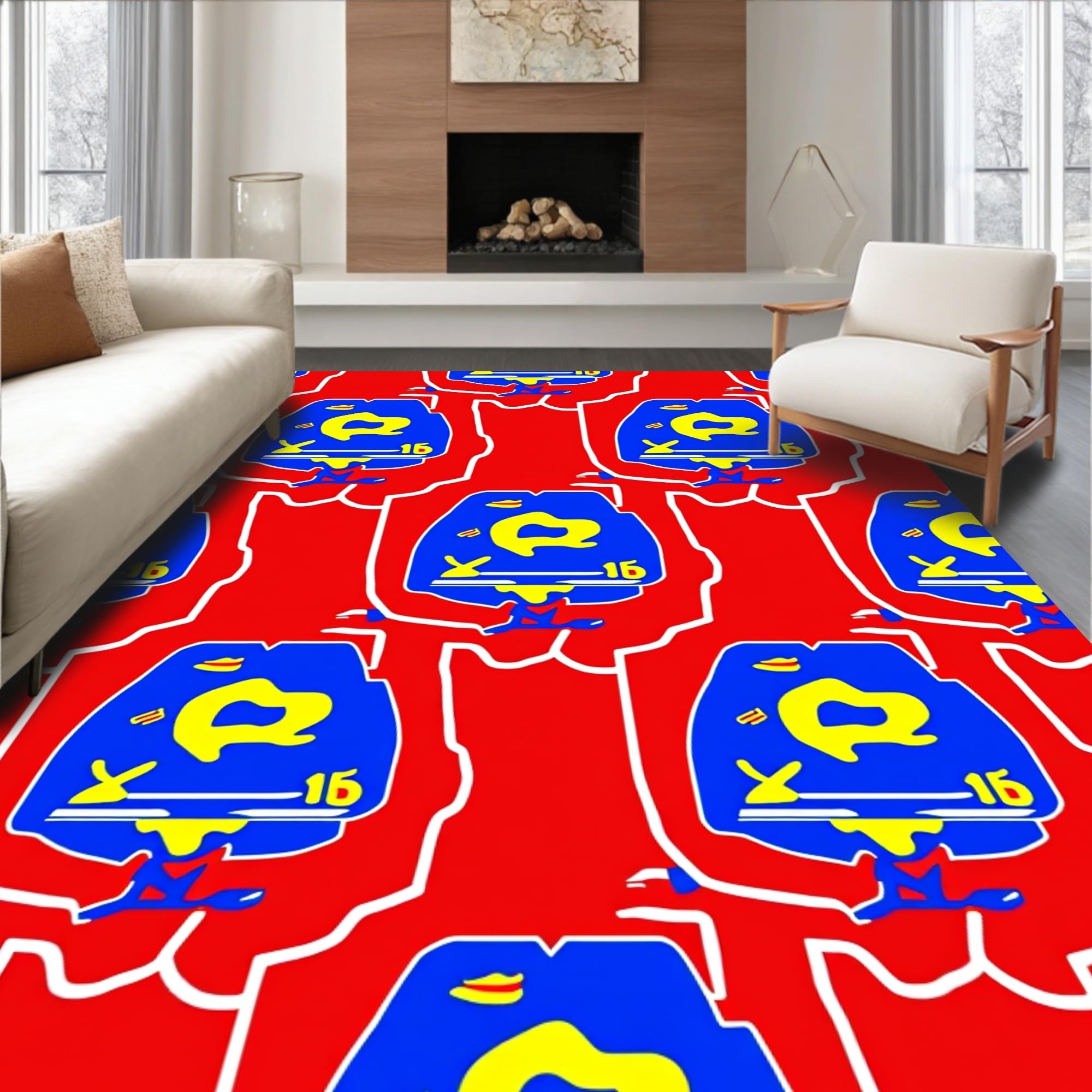 Red Train Rug ODIKA Ultra Soft Area Rug 8, Playful Letterland Pathways with ...