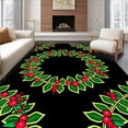 thumbnail image 1 of ODIKA 8x10 Machine Washable Non-Slip Area Rug, Cheerful Holiday Wreath Embroidery Design Featuring Playful Cartoon Ultra Soft Rug, None, 729318, 1 of 7