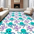 thumbnail image 1 of ODIKA 8x10 Machine Washable Non-Slip Area Rug, Enchanting Sea Fantasy Design with Playful Octopus and Jellyfish Ultra Soft Rug, None, 728812, 1 of 7