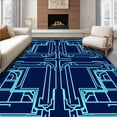 thumbnail image 1 of ODIKA 8x10 Machine Washable Non-Slip Area Rug, Futuristic Circuit Grid Displaying Interlocking Networks Ultra Soft Rug, None, 541626, 1 of 7