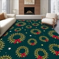 thumbnail image 1 of ODIKA 8x10 Machine Washable Non-Slip Area Rug, Joyful Bough Wreath Embellishment Decoration Ultra Soft Rug, None, 625846, 1 of 7