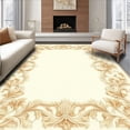thumbnail image 1 of Ultra Soft Area Rug, Elegant Border Frame with Intricate Scrollwork and Symmetrical Flourishes, Non Slip, Stain Resistant, Washable Area Rugs for Living Room, Bedroom(Beige, 8X10), 1 of 8