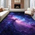 thumbnail image 1 of Ultra Soft Area Rug, Enchanting Galaxy Motif, Non Slip, Stain Resistant, Washable Area Rugs for Living Room, Bedroom(Purple, 8X10), 1 of 8