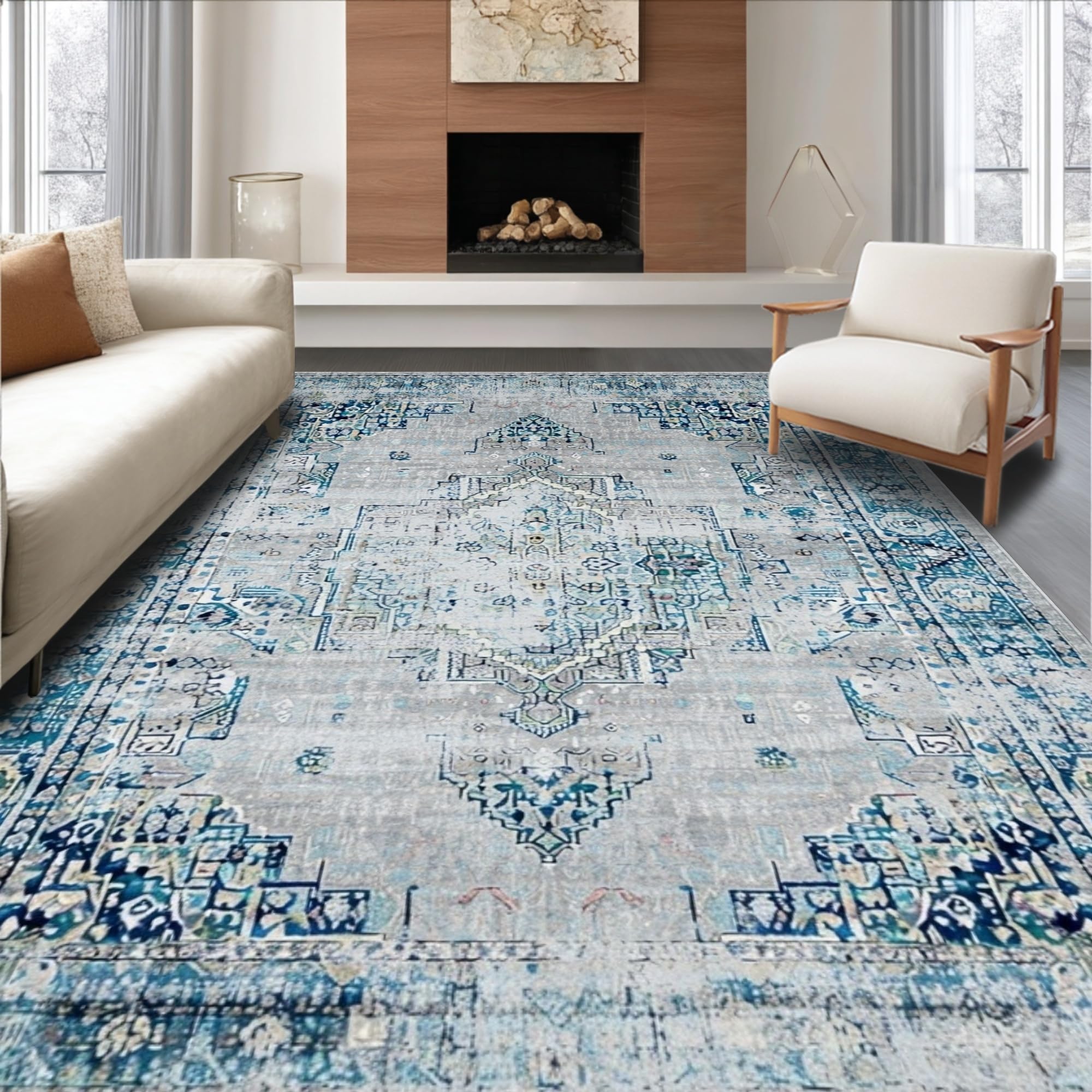 ODIKA Ultra Soft Area Rug 8x10, Non Slip, Stain Resistant, Washable ...